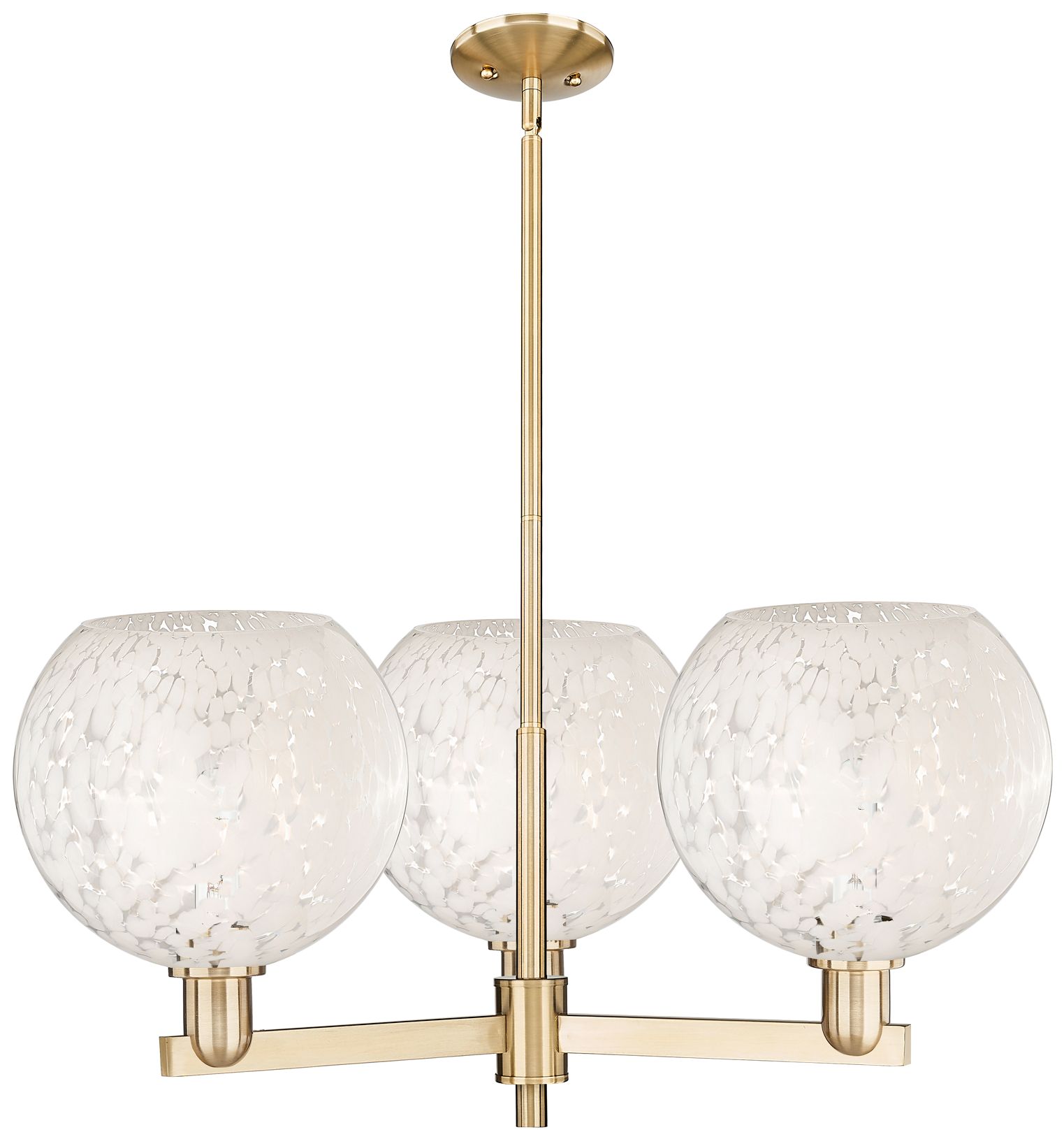 White Mouchette - 3 Light - 32 inch - Champagne Bronze - Island Light