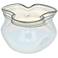 White Opaque Pinched 7" Wide Glass Vase and Bowl