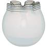 White Opaque Pinched 8" High Glass Vase and Bowl