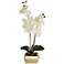 White Orchid  22" High Faux Flowers in Gold Ceramic Pot