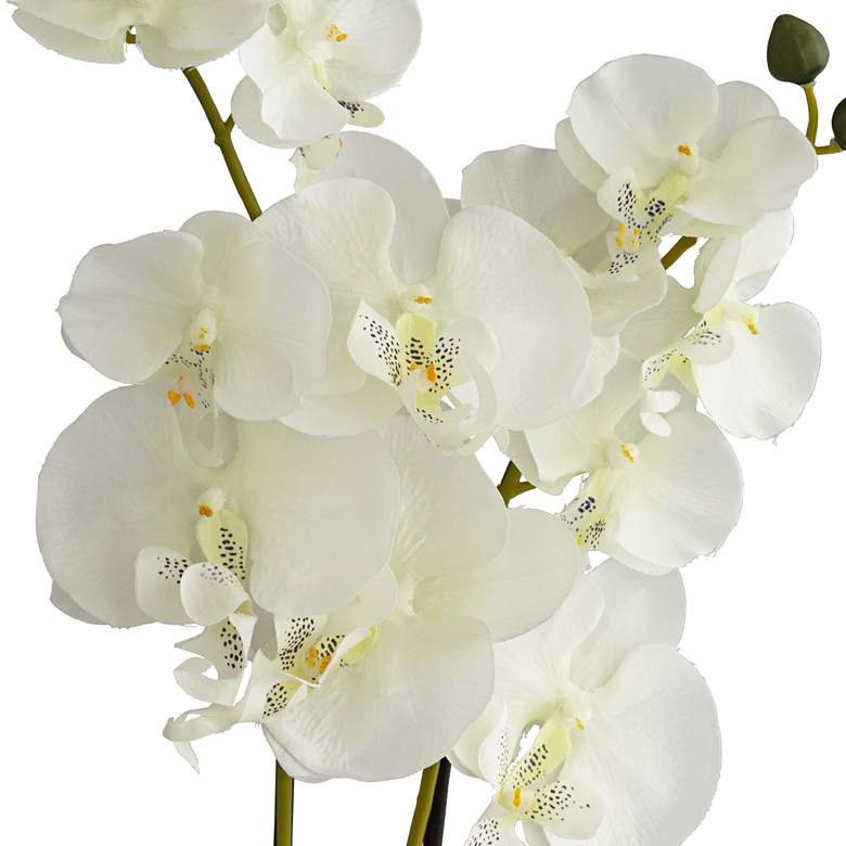 Image 4 White Orchid 22" High Faux Flowers in Gold Ceramic Pot more views