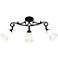 White Painted Glass 3-Light Scroll Track Fixture