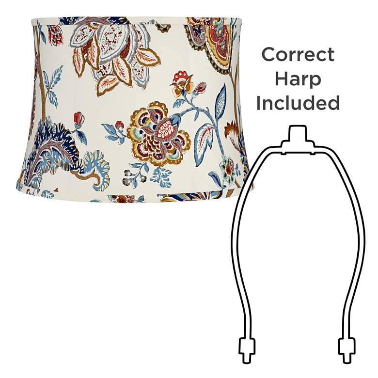 Image 6 White Paisley Set of 2 Drum Lamp Shades 14x16x11.5 (Spider) more views