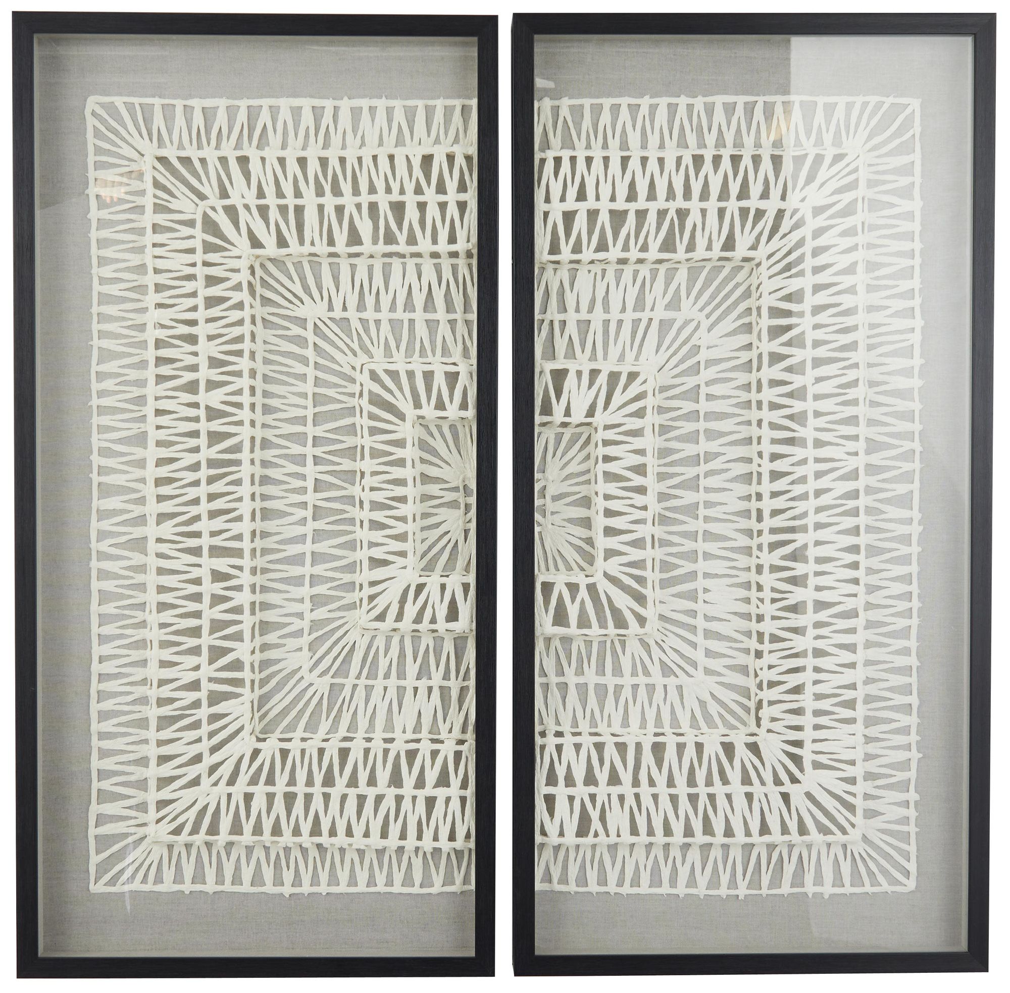 Image 2 White Paper Contemporary Shadow Box, S/2 20"W, 39"H