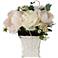 White Peonies and Roses 10 1/4"W Flowers in a Ceramic Pot