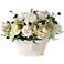 White Peonies and Roses 14"H Flowers in a Large Ceramic Pot