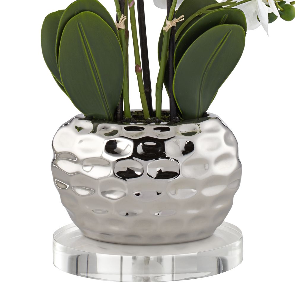Image 3 White Phalaenopsis 23"H Faux Orchid With 7" Round Acrylic Riser more views