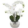 Thumbnail3 of White Phalaenopsis 23" High Faux Orchid Flower in Silver Resin Pot