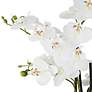 Thumbnail4 of White Phalaenopsis 23" High Faux Orchid Flower in Silver Resin Pot more views