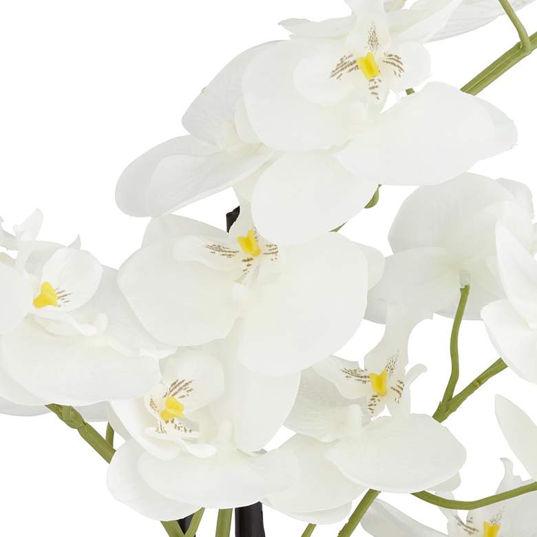 Image 4 White Phalaenopsis 23"H Faux Orchid in Gold Ceramic Pot more views