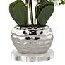 3_White Phalaenopsis 23"H Faux Orchid With 7" Round Acrylic Riser more views