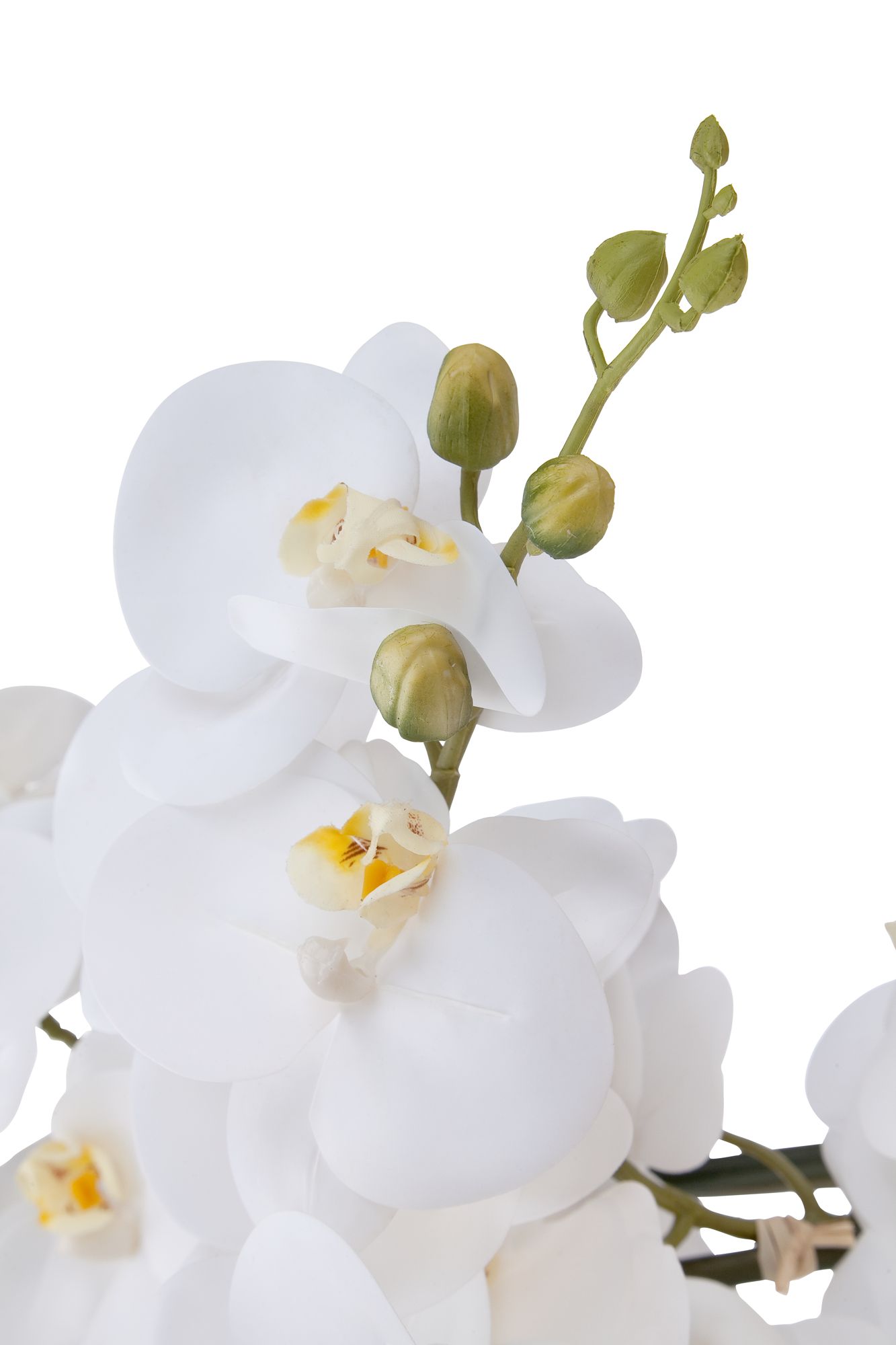 Image 2 White Phalaenopsis Faux Orchid 29"H With 7" Round Acrylic Riser more views