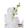 2_White Phalaenopsis Faux Orchid 29"H With 7" Round Acrylic Riser more views