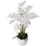White Phalaenopsis Orchid 29" High Faux Floral Arrangement
