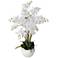 White Phalaenopsis Orchid Flower 29" High Faux Floral Arrangement