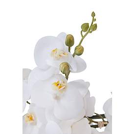Image5 of White Phalaenopsis Orchid Flower 29" High Faux Floral Arrangement more views