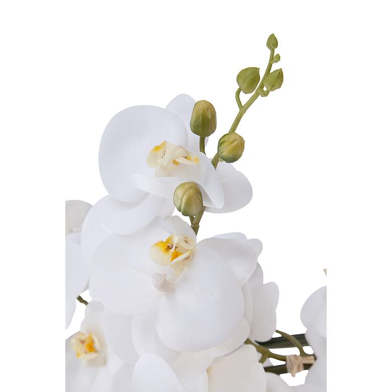 Image 5 White Phalaenopsis Orchid Flower 29" High Faux Floral Arrangement more views