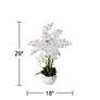 7_White Phalaenopsis Orchid Flower 29" High Faux Floral Arrangement more views