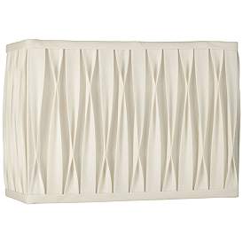 Image1 of White Pinched Pleat Rectangle Shade 14/7x14/7x10 (Spider)