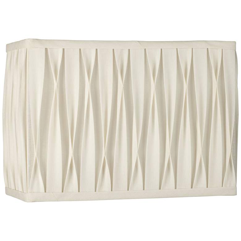 Image 1 White Pinched Pleat Rectangle Shade 14/7x14/7x10 (Spider)