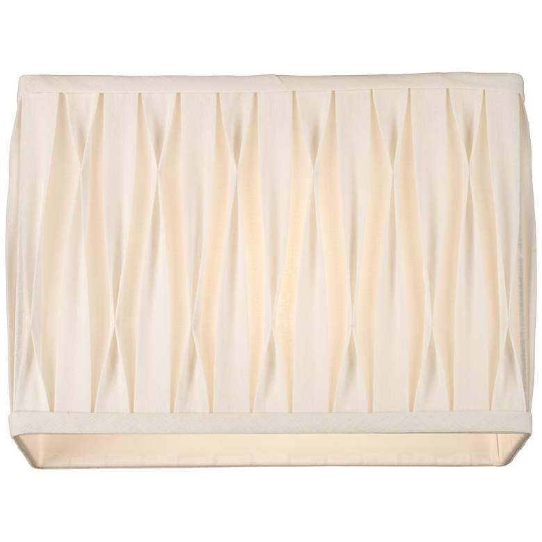 Image 3 White Pinched Pleat Rectangle Shade 14/7x14/7x10 (Spider) more views