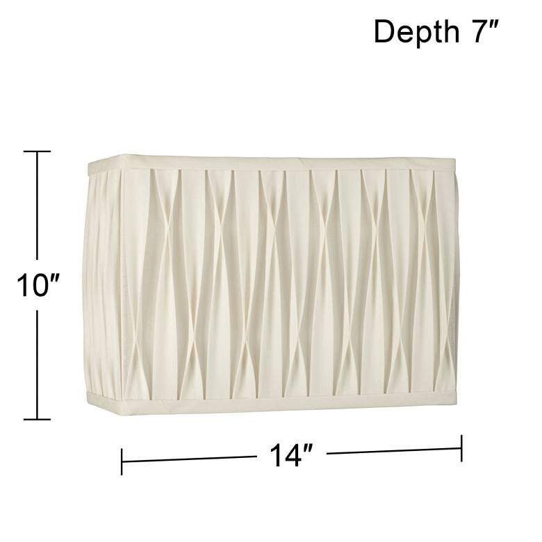 Image 5 White Pinched Pleat Rectangle Shade 14/7x14/7x10 (Spider) more views