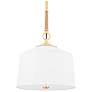 1_White Plains 14" Wide Aged Brass Drum Pendant Light