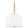 White Plains 14" Wide Aged Brass Drum Pendant Light
