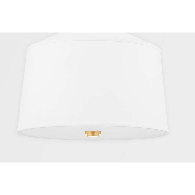 Image 2 White Plains 14" Wide Aged Brass Drum Pendant Light more views