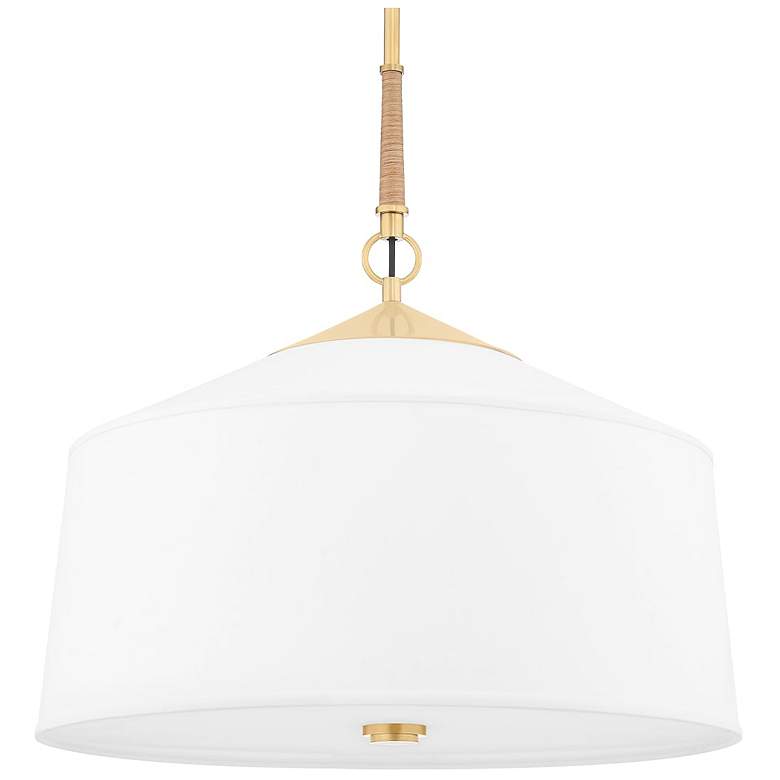 Image 2 White Plains 3 Light Pendant Aged Brass