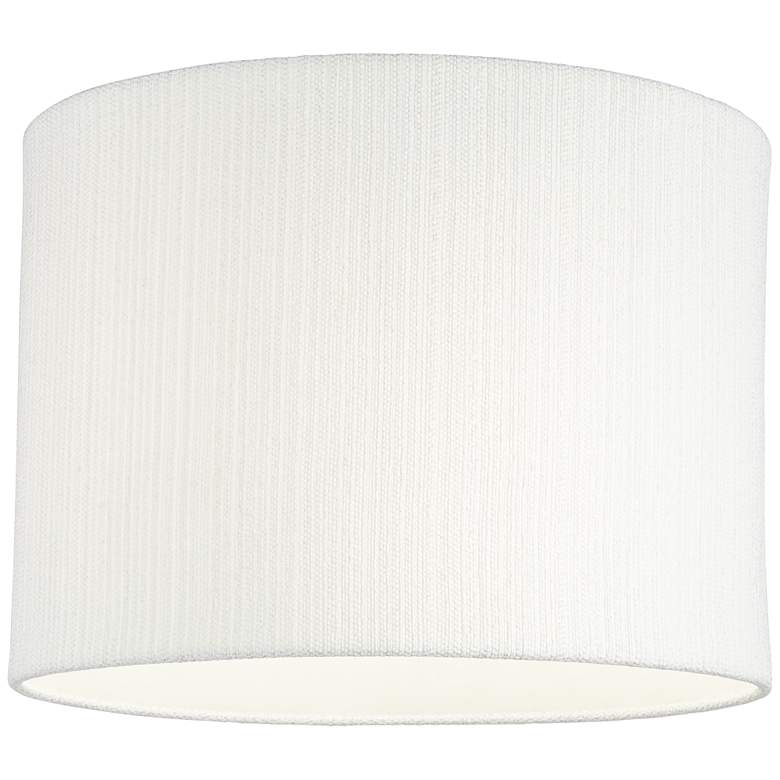 Image 3 White Plastic Weave Drum Lamp Shade 15x15x11 (Spider) more views