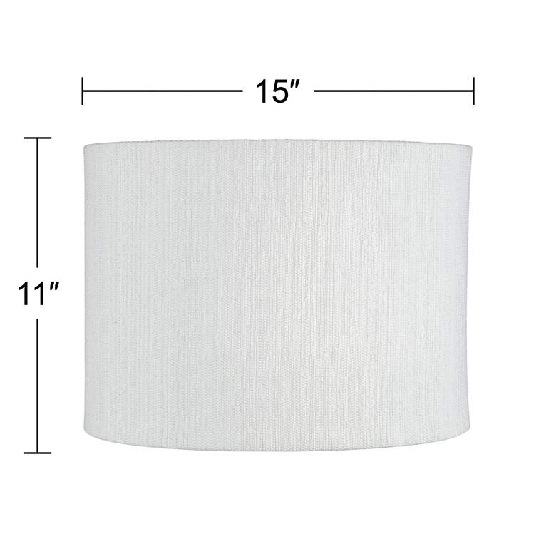 Image 5 White Plastic Weave Drum Lamp Shade 15x15x11 (Spider) more views