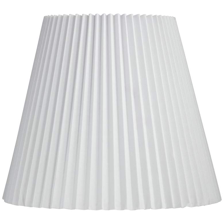 Image 1 White Pleat Linen Empire Lamp Shade 10x17x14.75 (Spider)