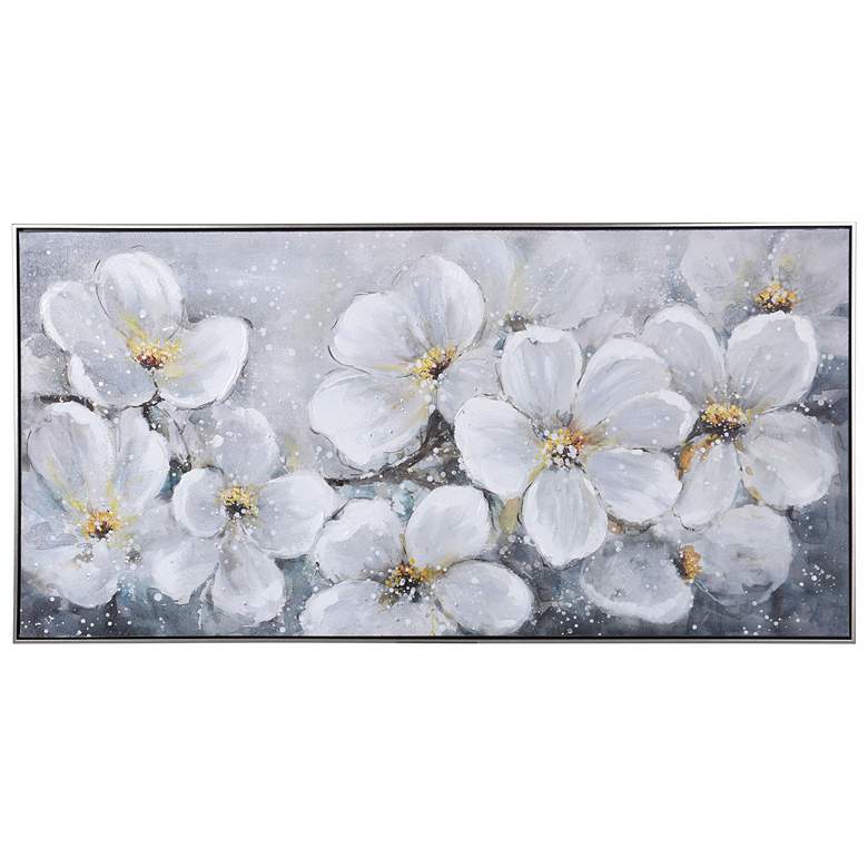 Image 1 White Plumerias In Bloom Art Print On Canvas Framed