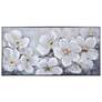 White Plumerias In Bloom Art Print On Canvas Framed
