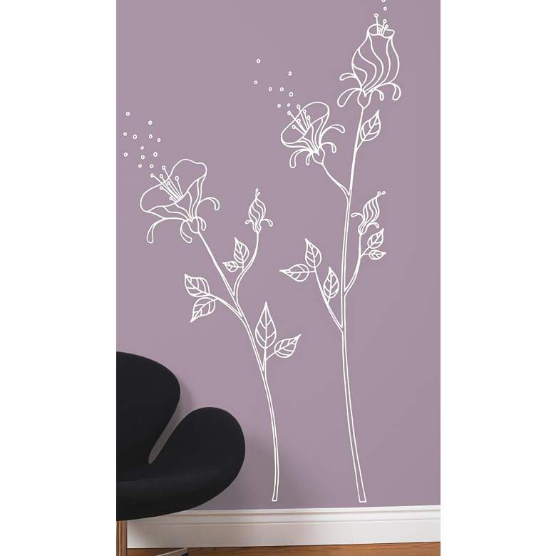 Image 1 White Pollen Peel and Stick Transfer Wall Decal Set