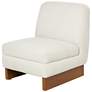 White Polyester Boucle Accent Chair, 25" x 28" x 31"