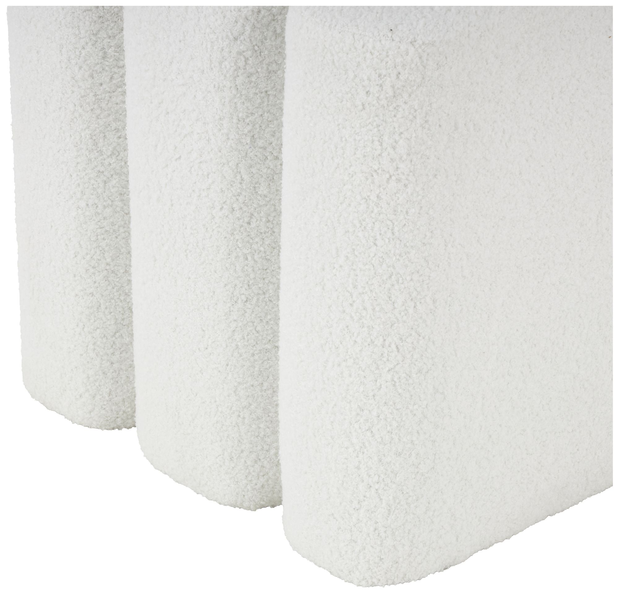 Image 3 White Polyester Contemporary Ottoman, 18" x 18" x 18" more views