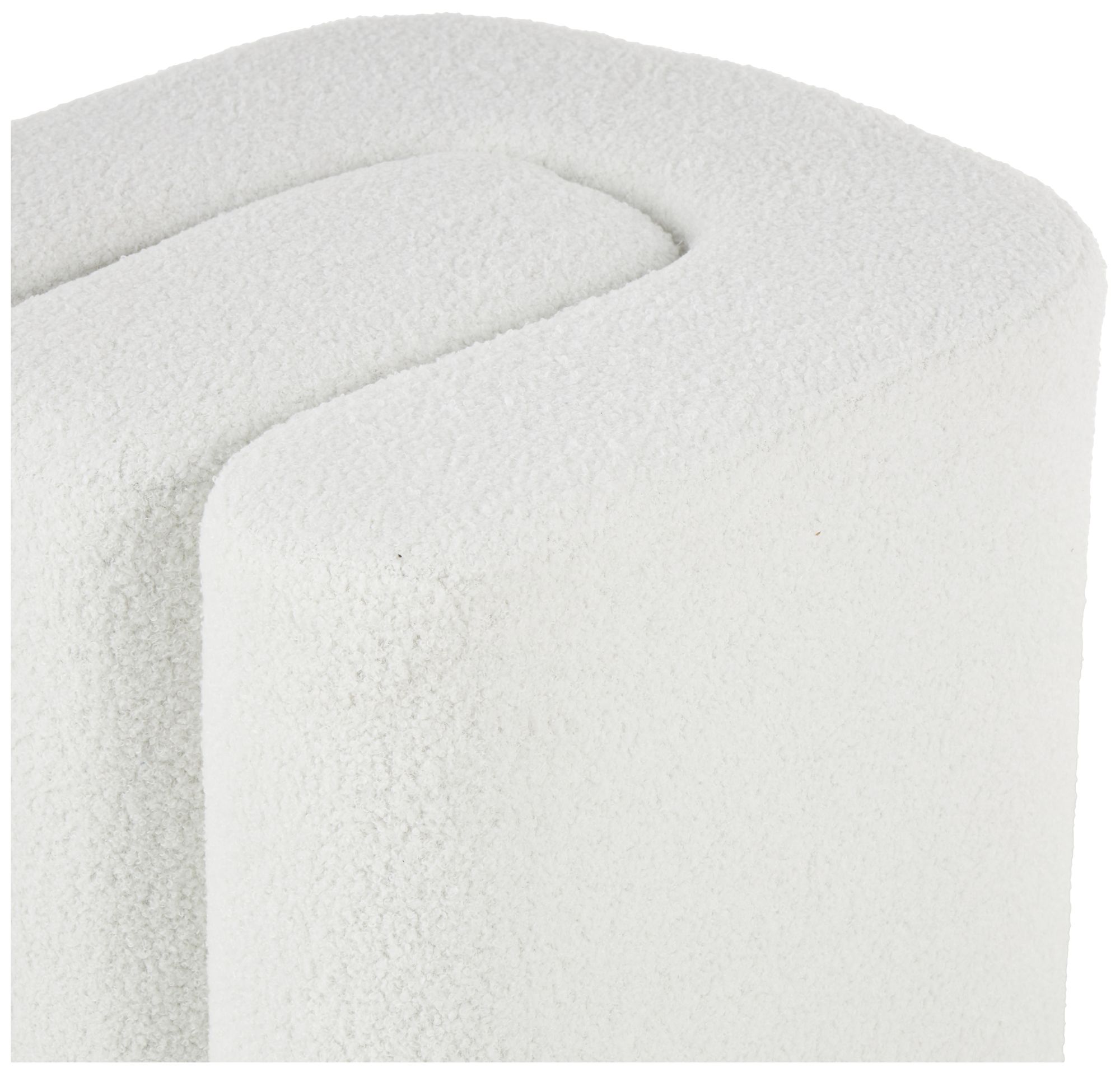 Image 4 White Polyester Contemporary Ottoman, 18" x 18" x 18" more views