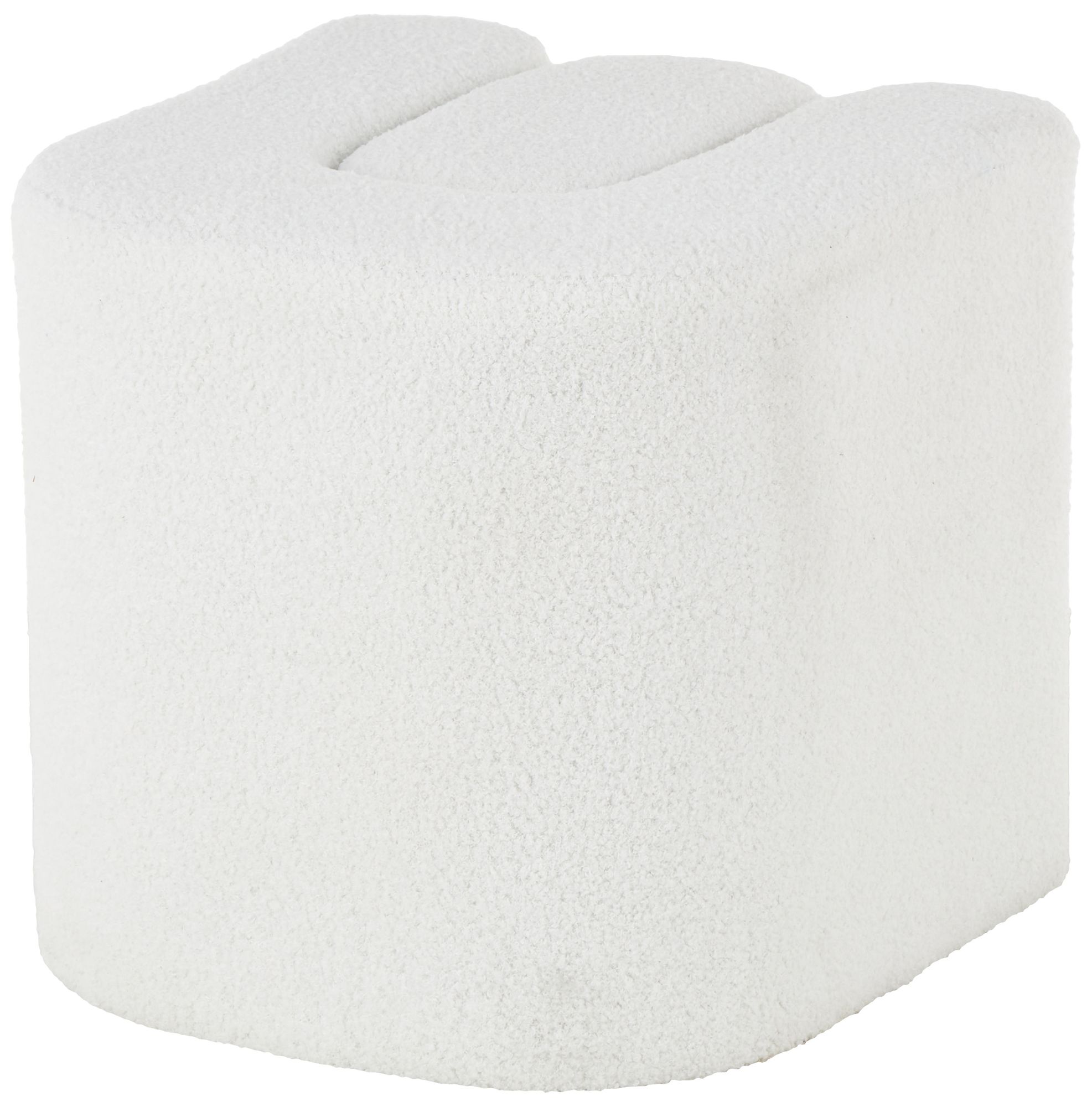 Image 5 White Polyester Contemporary Ottoman, 18" x 18" x 18" more views