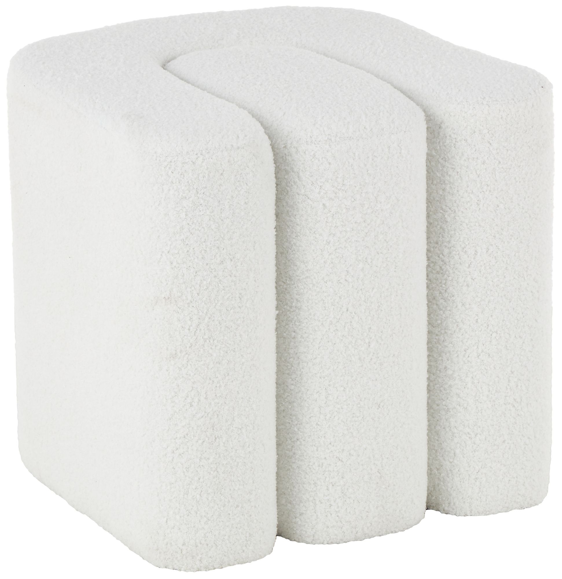 Image 6 White Polyester Contemporary Ottoman, 18" x 18" x 18" more views