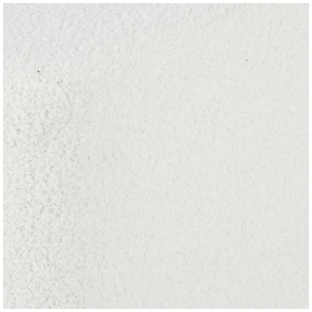 White Polyester Contemporary Ottoman, 18" x 18" x 18"