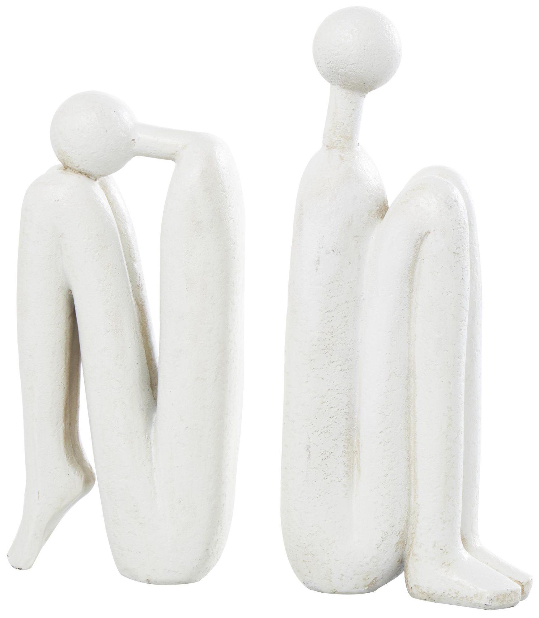 Image 4 White Polystone Contemporary Bookends, S/2 4"W, 9"H more views