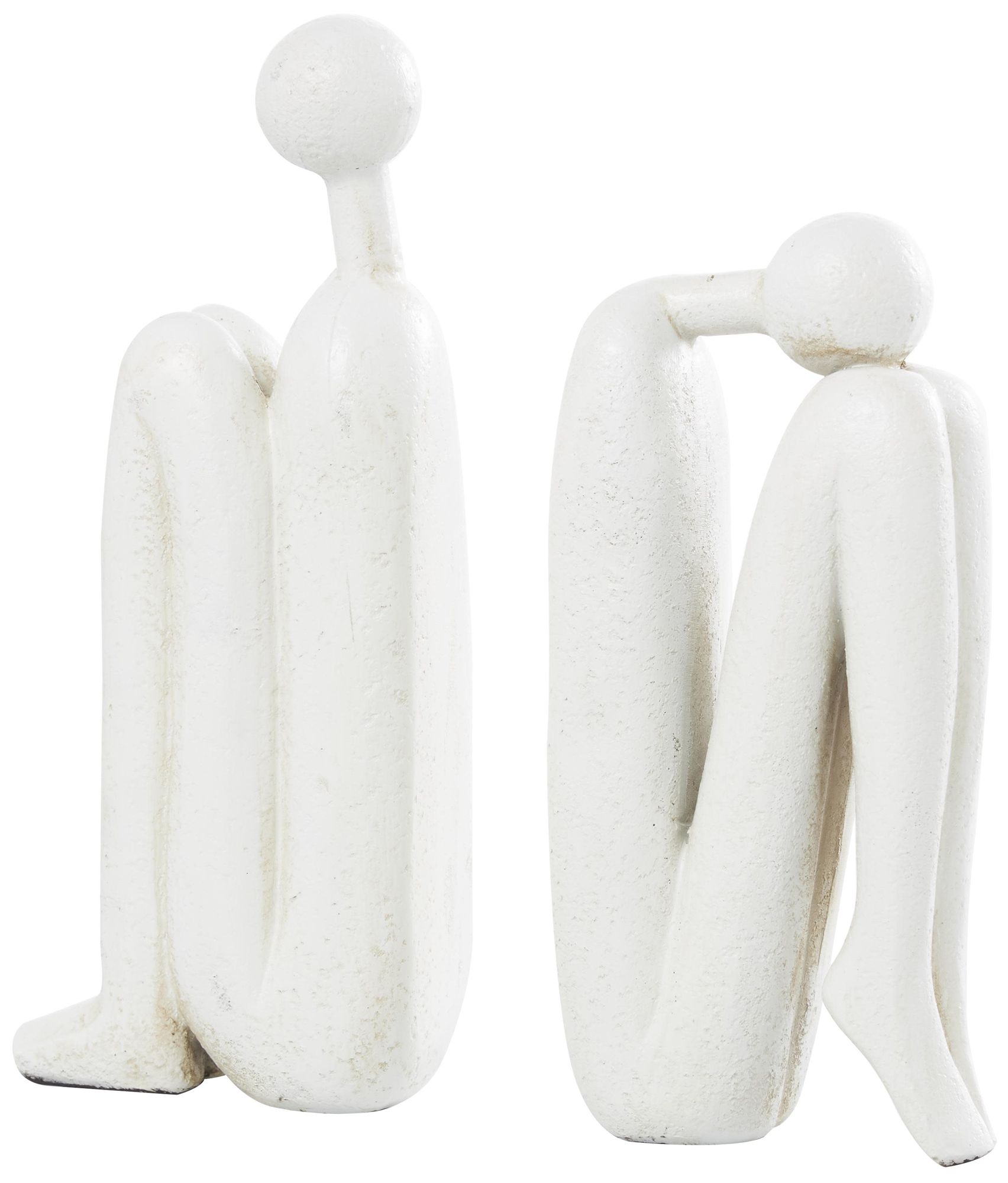 Image 5 White Polystone Contemporary Bookends, S/2 4"W, 9"H more views