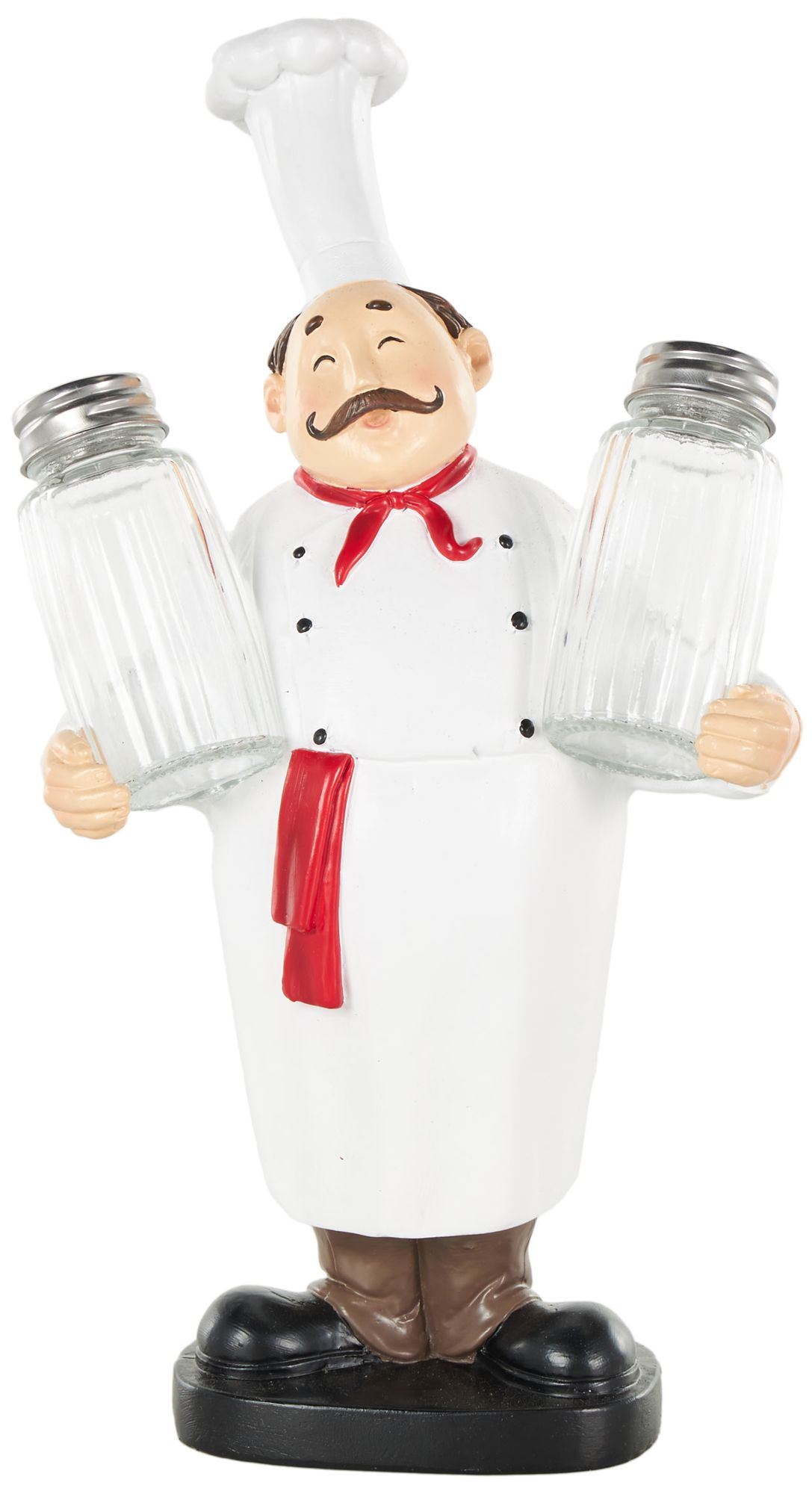 Image 2 White Polystone Modern Salt and Pepper Shaker Holder, 6" x 4" x 11"