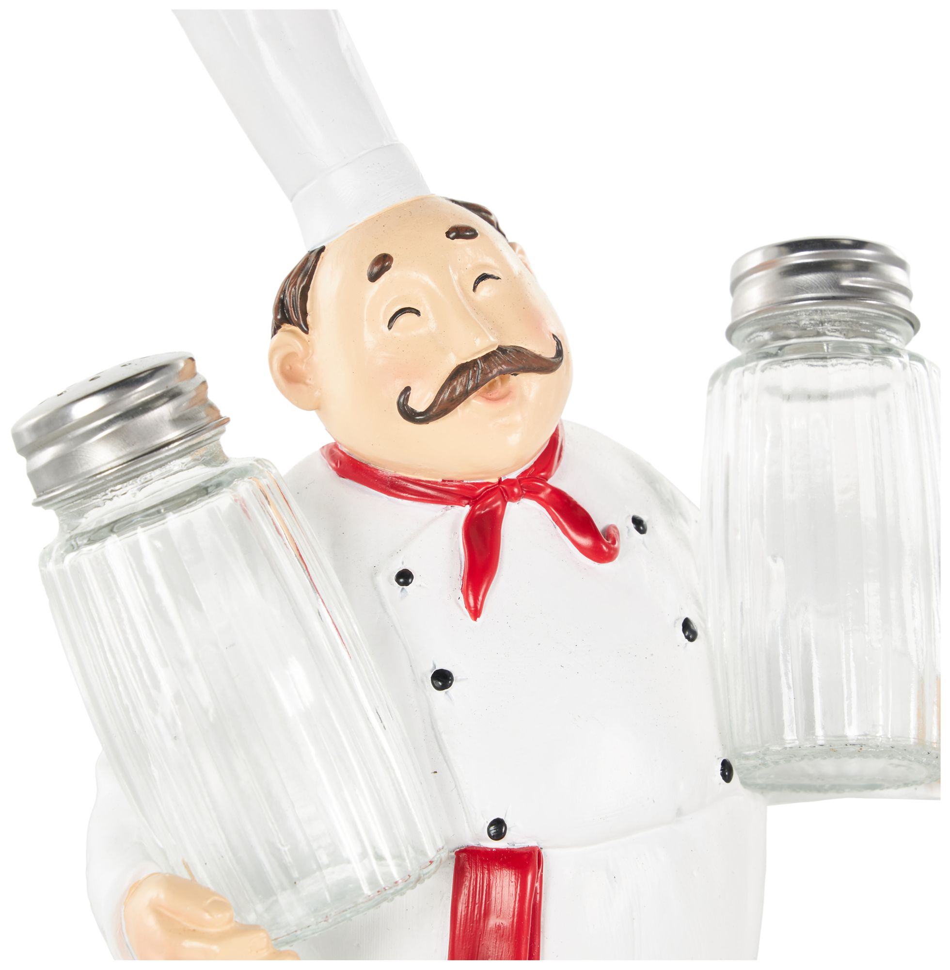 Image 4 White Polystone Modern Salt and Pepper Shaker Holder, 6" x 4" x 11" more views