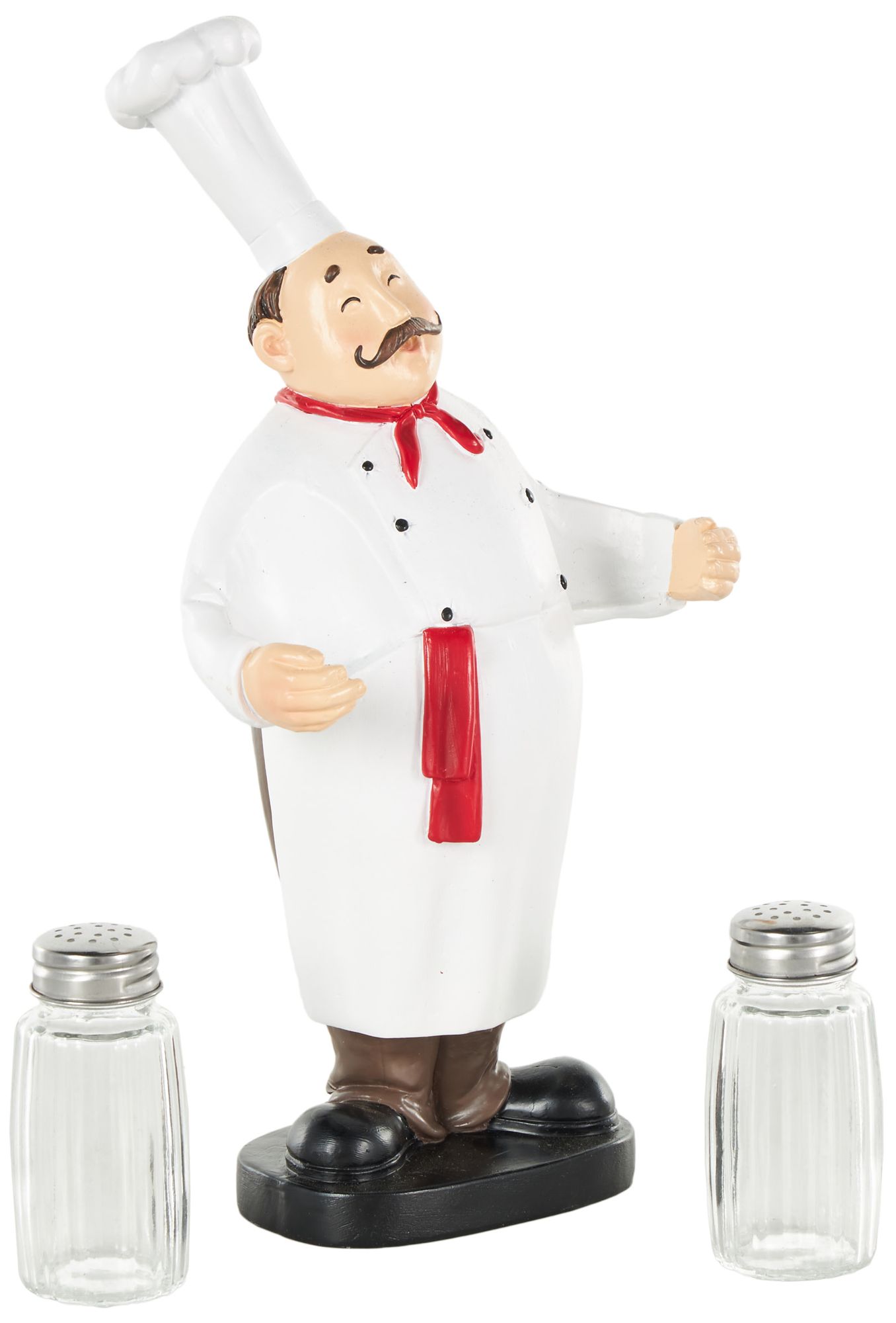 Image 6 White Polystone Modern Salt and Pepper Shaker Holder, 6" x 4" x 11" more views