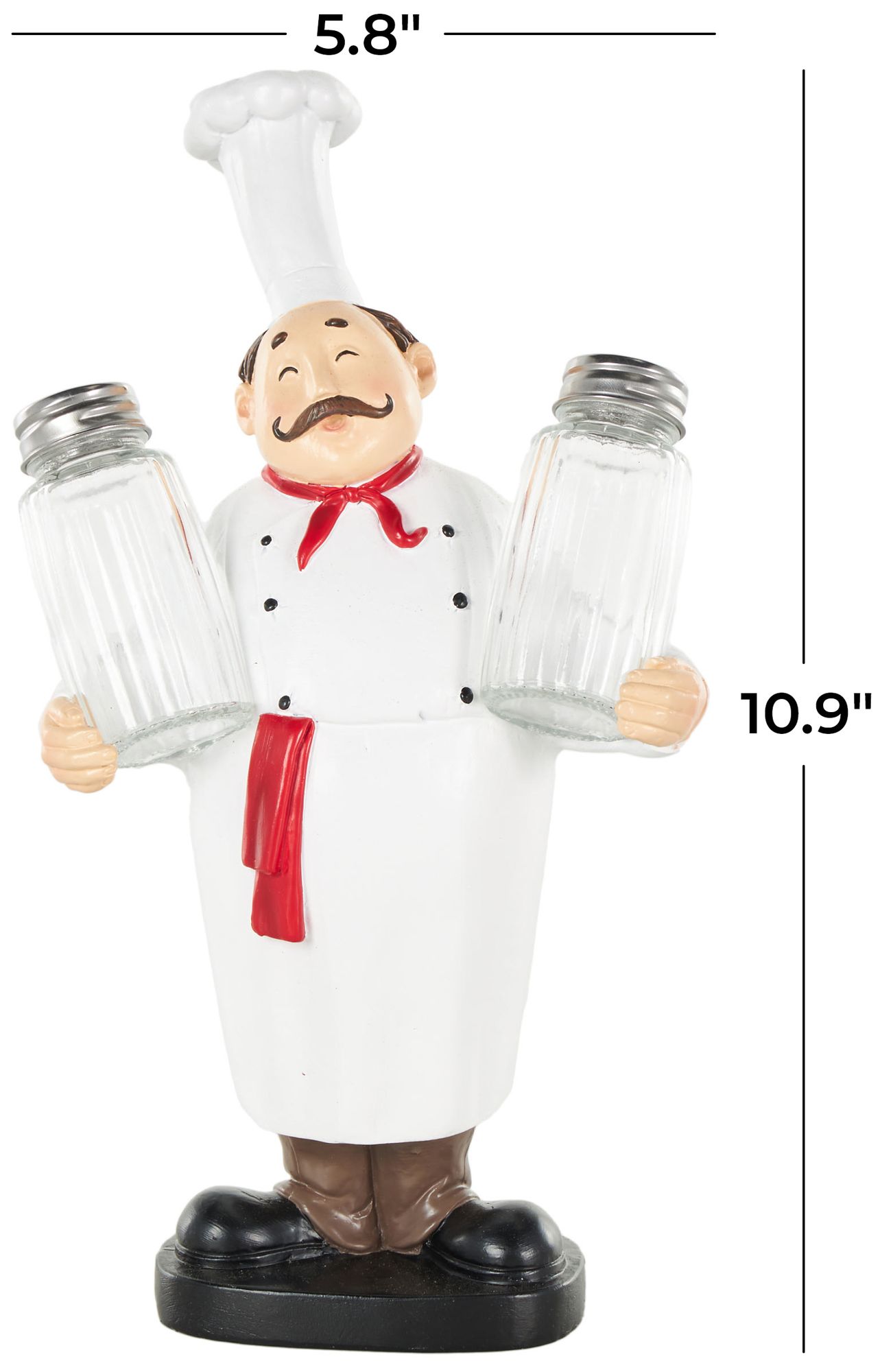 Image 7 White Polystone Modern Salt and Pepper Shaker Holder, 6" x 4" x 11" more views