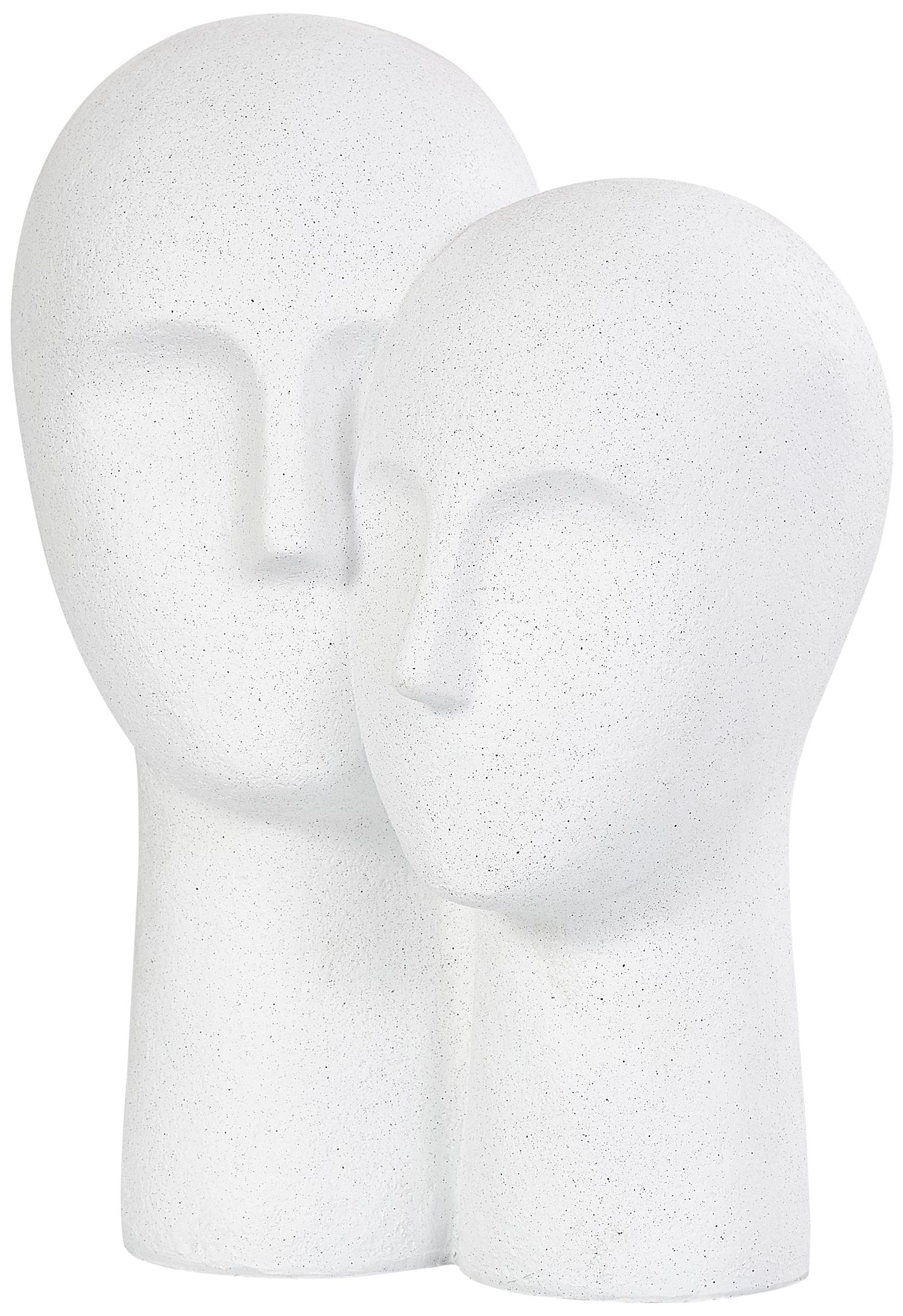 Image 2 White Polystone Modern Sculpture, 12" x 9" x 17"