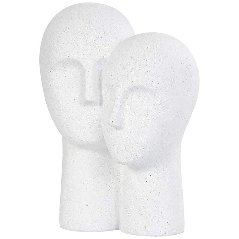 Image 2 White Polystone Modern Sculpture, 12" x 9" x 17"